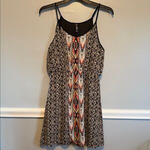 Massini Black and Patterned Maxi Dress